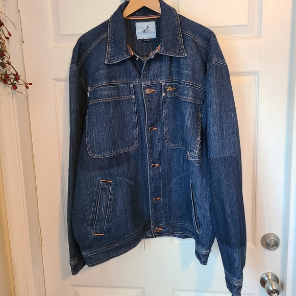 Raw Blue Men's Blue Jean Denim Jacket, Blue, Size: Large - Picture 2 of 14